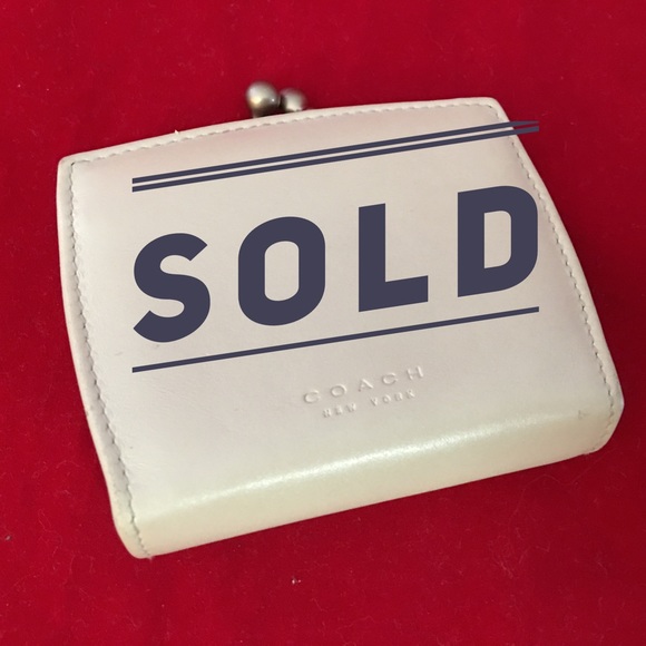 Coach Handbags - SOLD! COACH Madison Ivory Leather Mini Coin Purse